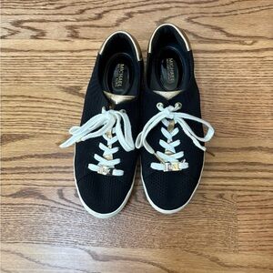 Michael Kors Black and Gold Lace-Up Sneakers